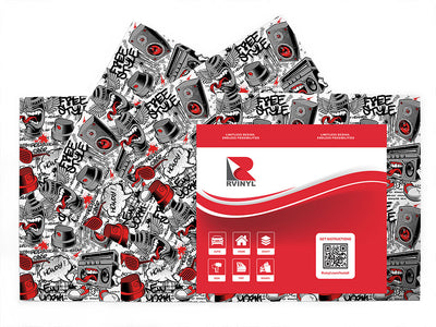 red free style graffiti Craft Vinyl Sheet Pack