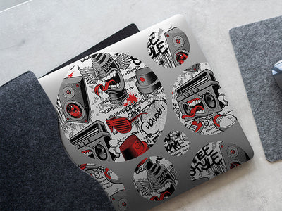 red free style graffiti DIY Laptop Stickers