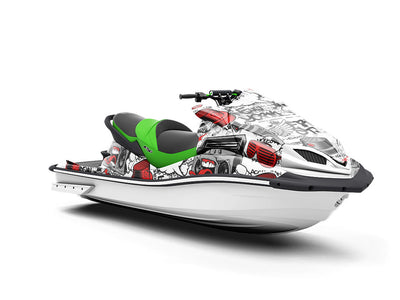 Red Free Style Graffiti Jet Ski Vinyl Customized Wrap