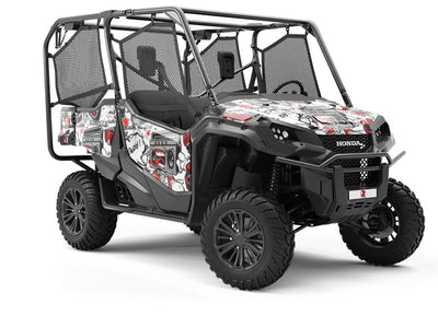 Red Free Style Graffiti Utility Vehicle Vinyl Wrap