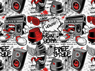 Red Free Style Graffiti Vinyl Wrap Pattern~Rwraps Series 914 Digitally Printed Vinyl Wrap~0