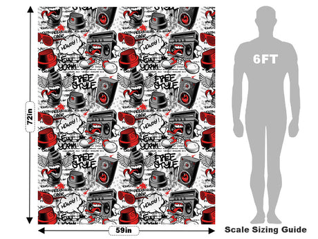 Red Free Style Graffiti Vehicle Wrap Scale~Rwraps Series 914 Red Free Style Graffiti Measurements~1