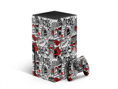 red free style graffiti XBOX DIY Decal