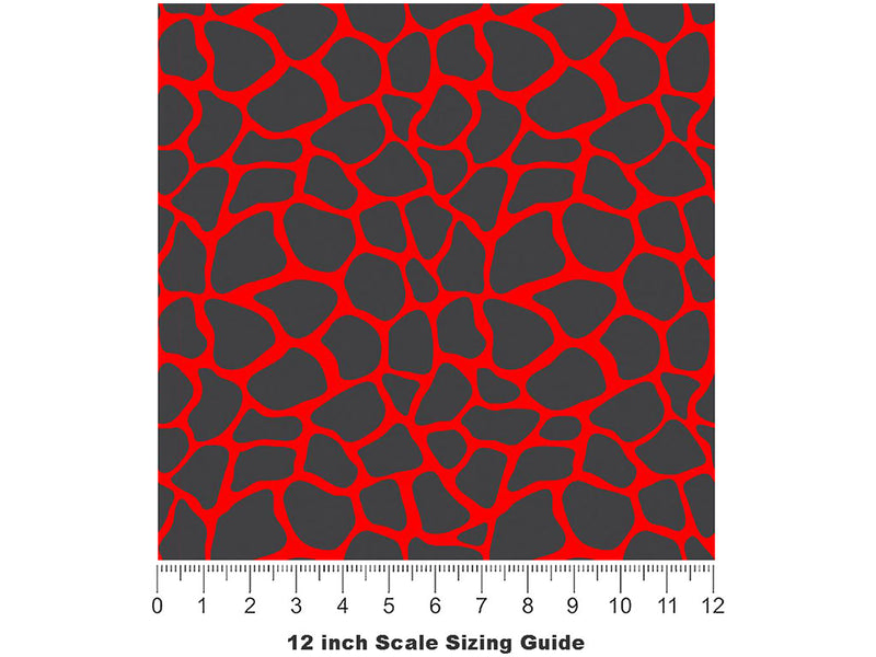Red Giraffe Vinyl Film Pattern Size 12 inch Scale~Rwraps Red Giraffe Sizing Chart~3