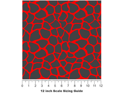 Red Giraffe Vinyl Film Pattern Size 12 inch Scale~Rwraps Red Giraffe Sizing Chart~3
