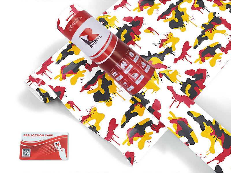 red graffiti camouflage Craft Vinyl Roll
