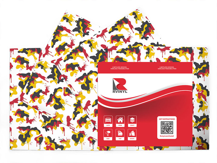 red graffiti camouflage Craft Vinyl Sheet Pack
