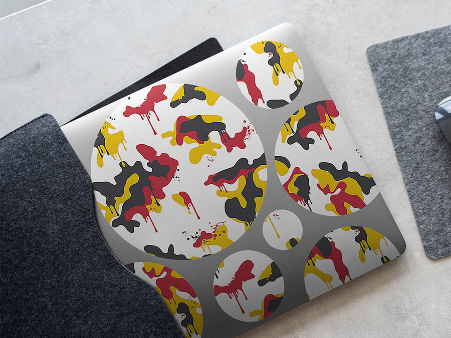 red graffiti camouflage DIY Laptop Stickers