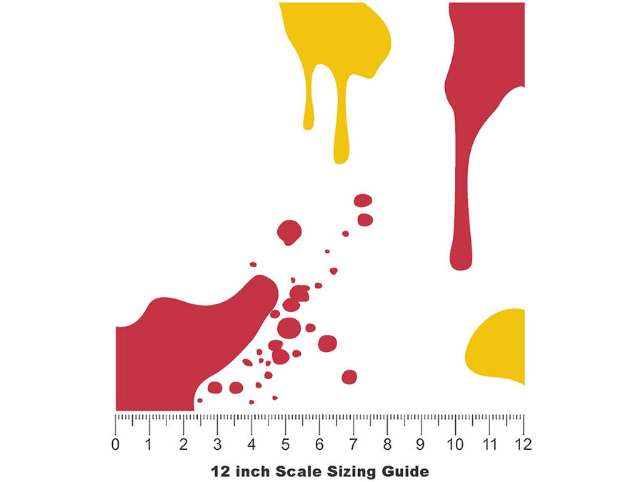 Red Graffiti Camouflage Vinyl Film Pattern Size 12 inch Scale~Rwraps Red Graffiti Camouflage Sizing Chart~3