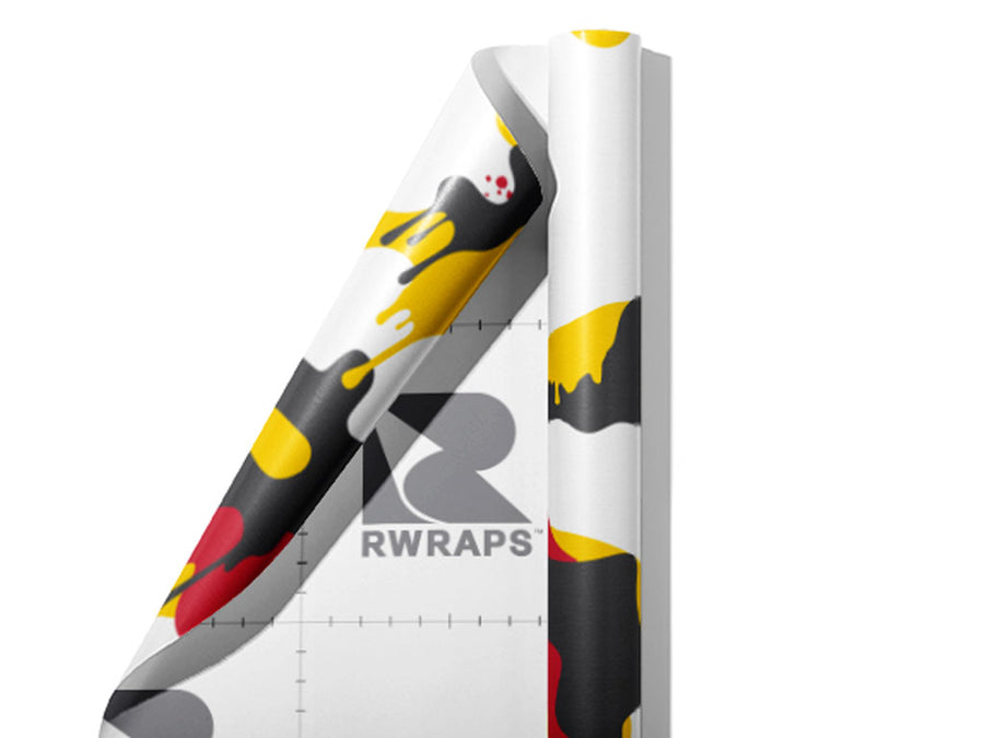 Red Graffiti Camouflage Wrap Film Sheets~Rwraps Series 914 Red Graffiti Camouflage Scrolled Sheet~3