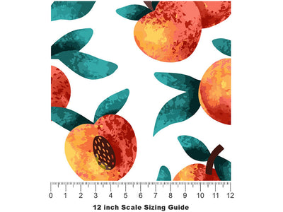 Red Haven Fruit Vinyl Film Pattern Size 12 inch Scale~Rwraps Red Haven Fruit Sizing Chart~2