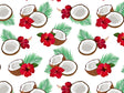 Red Hibiscus Fruit Vinyl Wrap Pattern~Rwraps Series 914 Digitally Printed Vinyl Wrap~0