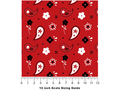 Red Kerchief Toy Room Vinyl Film Pattern Size 12 inch Scale~Rwraps Red Kerchief Toy Room Sizing Chart~2