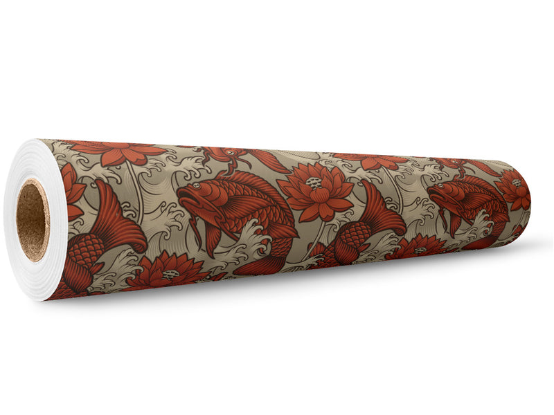 Red Koi Marine Life Wrap Film Wholesale Roll~Rwraps Series 914 Digitally Printed Vinyl Roll~5