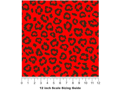 Red Leopard Vinyl Film Pattern Size 12 inch Scale~Rwraps Red Leopard Sizing Chart~3