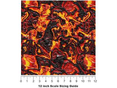 Red Liquid Lava Vinyl Film Pattern Size 12 inch Scale~Rwraps Red Liquid Lava Sizing Chart~2