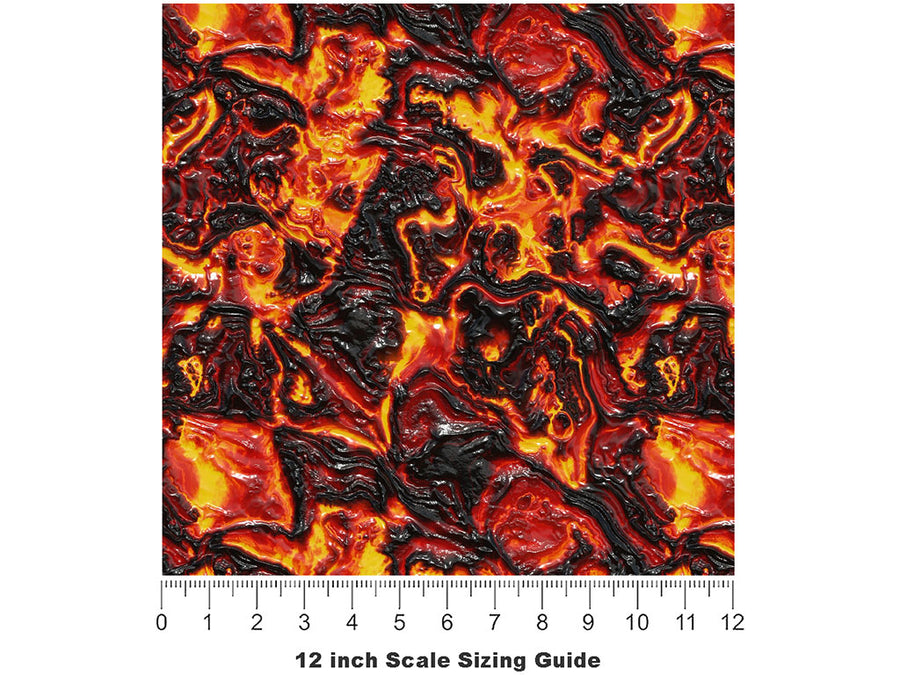 Red Liquid Lava Vinyl Film Pattern Size 12 inch Scale~Rwraps Red Liquid Lava Sizing Chart~2