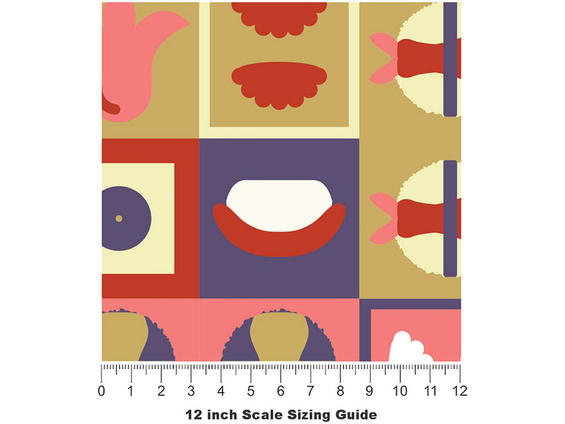 Red Meat Food Vinyl Film Pattern Size 12 inch Scale~Rwraps Red Meat Food Sizing Chart~2