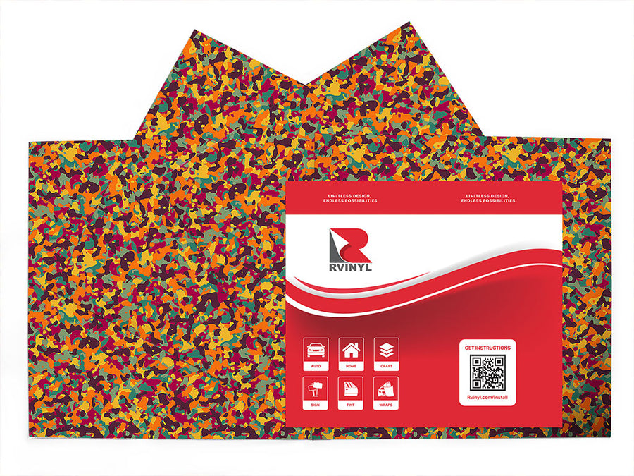 red napalm camouflage Craft Vinyl Sheet Pack