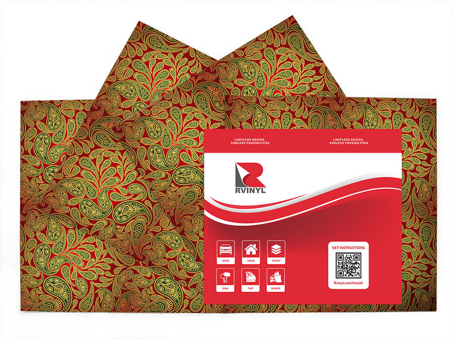 red ocean paisley Craft Vinyl Sheet Pack