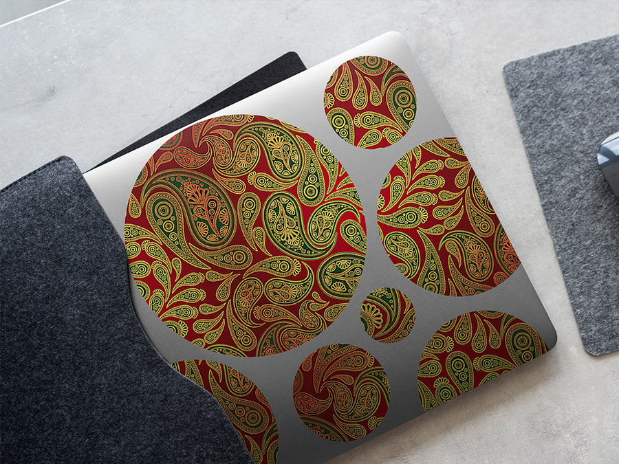 red ocean paisley DIY Laptop Stickers