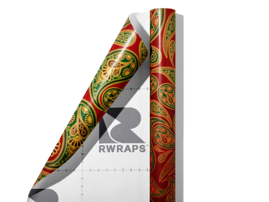 Red Ocean Paisley Wrap Film Sheets~Rwraps Series 914 Red Ocean Paisley Scrolled Sheet~3