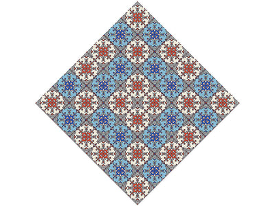 Red or Blue Tile Vinyl Wrap Pattern
