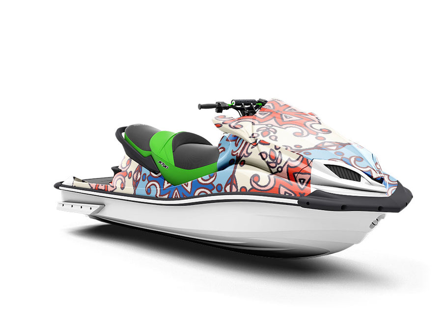 Red or Blue Tile Jet Ski Vinyl Customized Wrap
