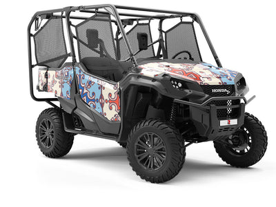 Red or Blue Tile Utility Vehicle Vinyl Wrap