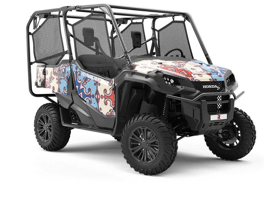 Red or Blue Tile Utility Vehicle Vinyl Wrap