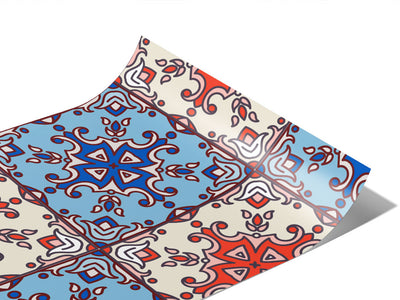 Red or Blue Tile Vinyl Wraps~Rwraps Series 914 Digitally Printed Vinyl Wrap~1