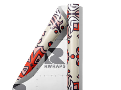 Red or Blue Tile Wrap Film Sheets~Rwraps Series 914 Red or Blue Tile Scrolled Sheet~4