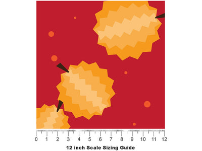 Red Prawn Fruit Vinyl Film Pattern Size 12 inch Scale~Rwraps Red Prawn Fruit Sizing Chart~2