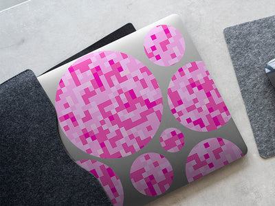 red purple pixel DIY Laptop Stickers