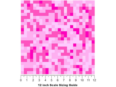 Red Purple Pixel Vinyl Film Pattern Size 12 inch Scale~Rwraps Red Purple Pixel Sizing Chart~2