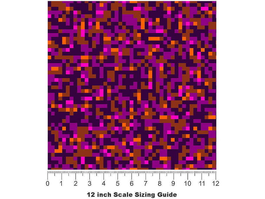Red Red Wine Pixel Vinyl Film Pattern Size 12 inch Scale~Rwraps Red Red Wine Pixel Sizing Chart~2