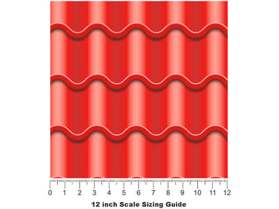 Red Tile Vinyl Film Pattern Size 12 inch Scale~Rwraps Red Tile Sizing Chart~3