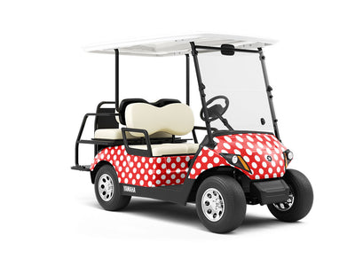 Red Scare Polka Dot Wrapped Golf Cart