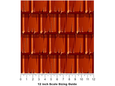 Red Shake Tile Vinyl Film Pattern Size 12 inch Scale~Rwraps Red Shake Tile Sizing Chart~3