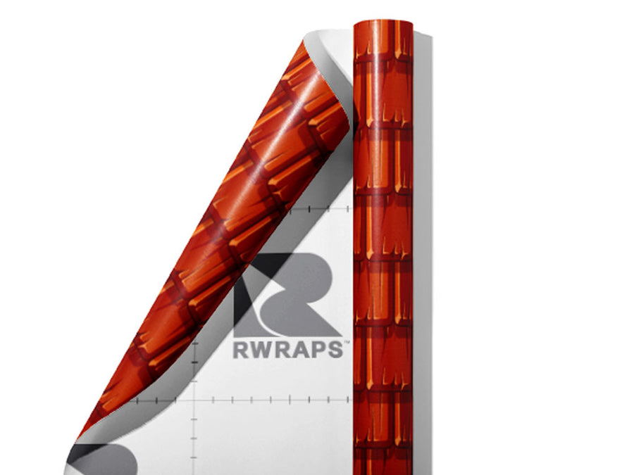 Red Shake Tile Wrap Film Sheets~Rwraps Series 914 Red Shake Tile Scrolled Sheet~4