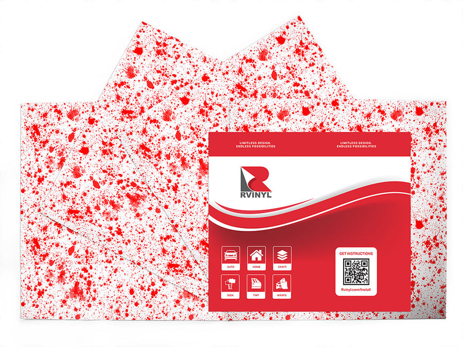 red smears paint splatter Craft Vinyl Sheet Pack
