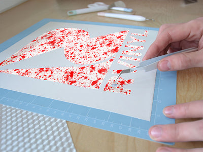 red smears paint splatter Easy Weed Craft Vinyl