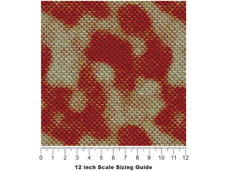 Red Snake Vinyl Film Pattern Size 12 inch Scale~Rwraps Red Snake Sizing Chart~3