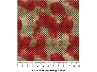 Red Snake Vinyl Film Pattern Size 12 inch Scale~Rwraps Red Snake Sizing Chart~3