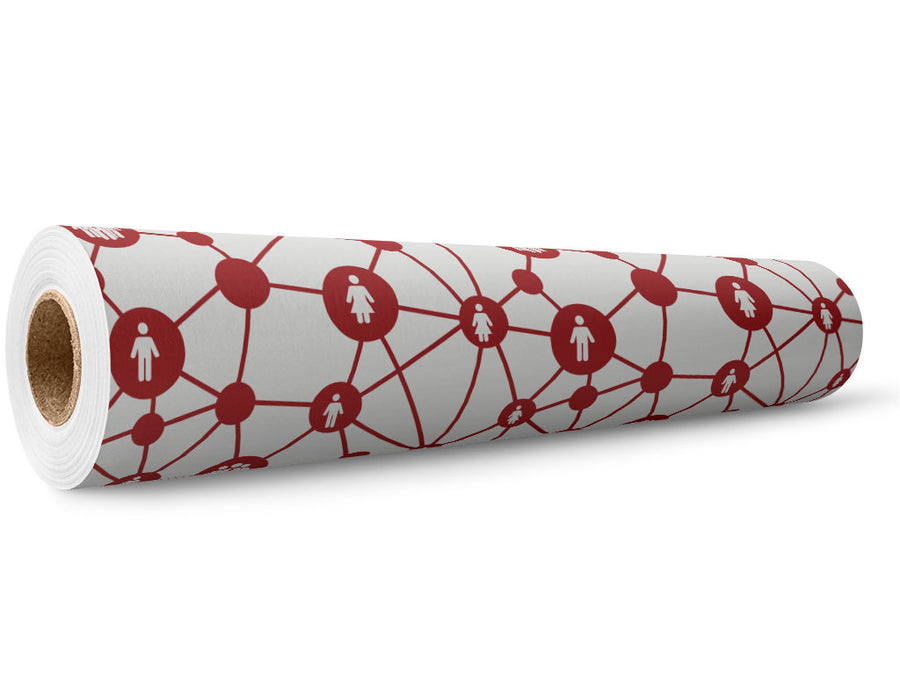 Red Social Technology Wrap Film Wholesale Roll~Rwraps Series 914 Digitally Printed Vinyl Roll~5