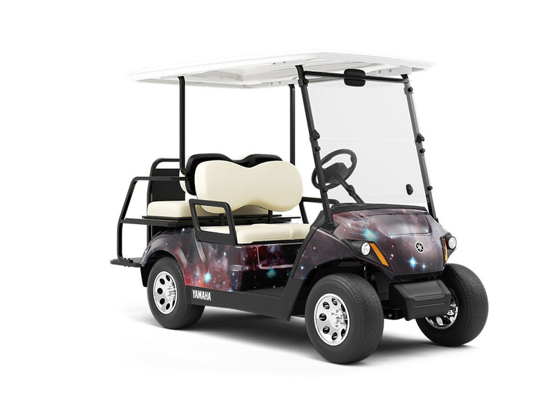 Red Stars Science Fiction Wrapped Golf Cart