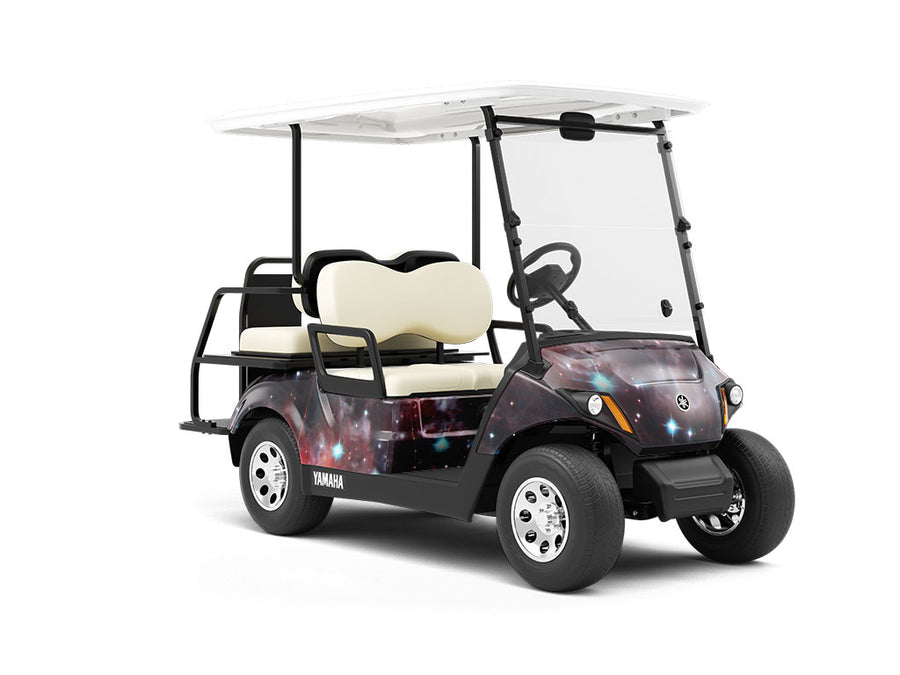 Red Stars Science Fiction Wrapped Golf Cart