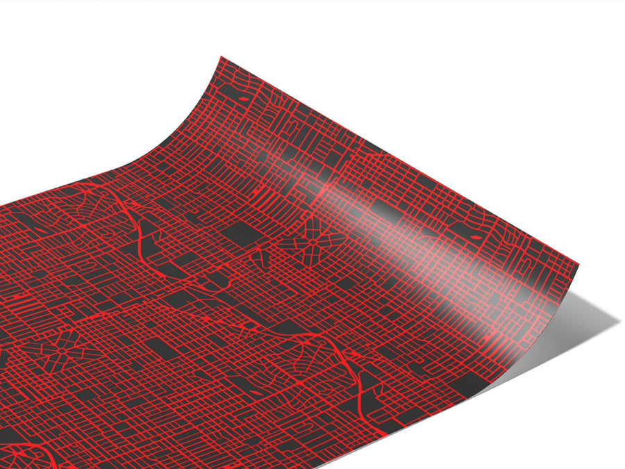 Red Streets Cityscape Vinyl Wraps~Rwraps Series 914 Digitally Printed Vinyl Wrap~1