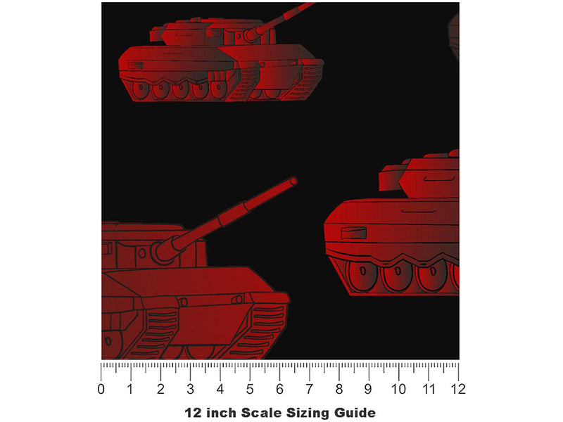 Red Tanks Americana Vinyl Film Pattern Size 12 inch Scale~Rwraps Red Tanks Americana Sizing Chart~3