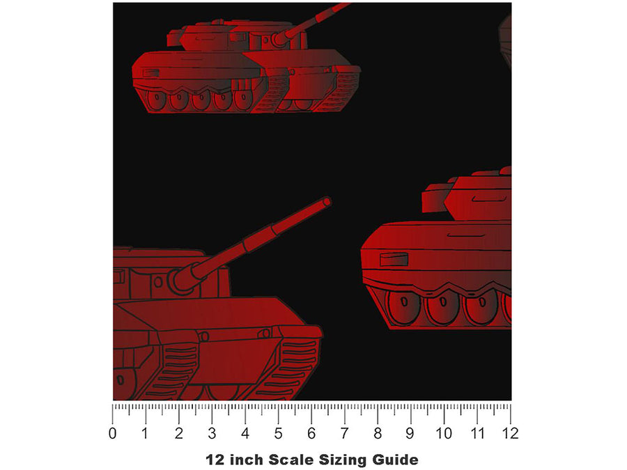 Red Tanks Americana Vinyl Film Pattern Size 12 inch Scale~Rwraps Red Tanks Americana Sizing Chart~3